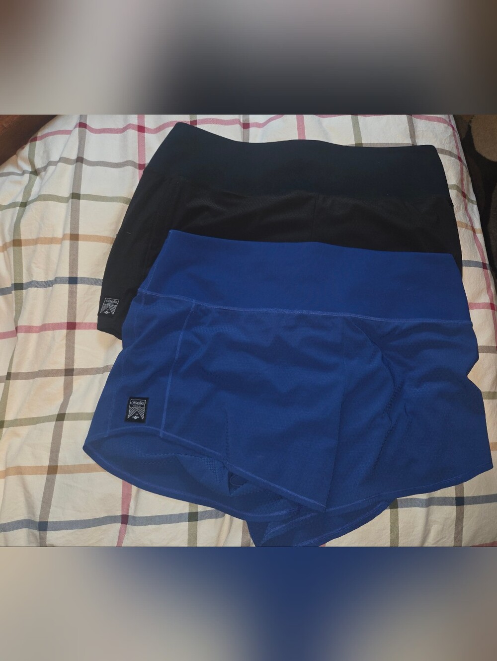 Oiselle High Rise Roga Shorts 20 22 Blue Black Lot
